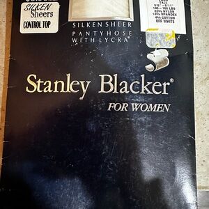 Stanley Blacker Vtg '92 Control Top Sheer Pantyhose Off White  size Tall New